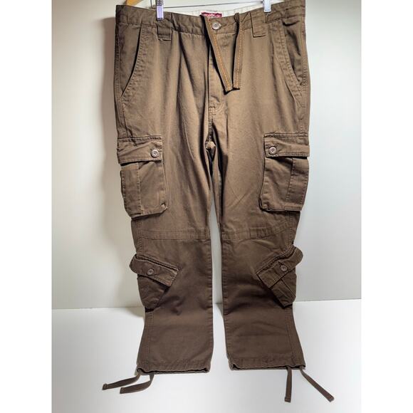 Vtg Matchstick Union Workwear Supplies Brown Cargo Pants Men’s Sz 38 Utility - Picture 7 of 8